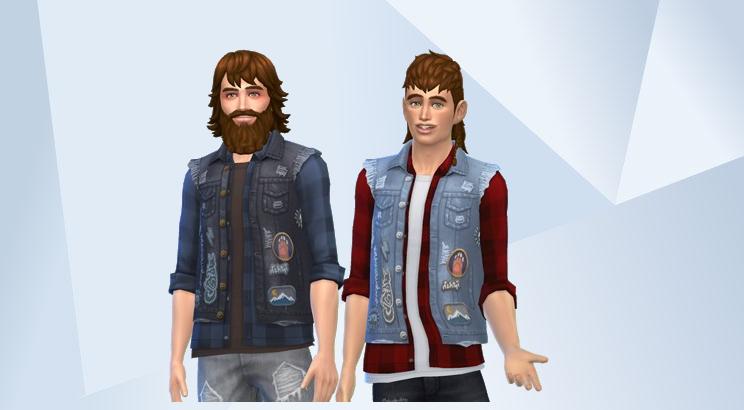 Leather Sleeved Denim Jacket [by JS Sims 3] - FuelForSims