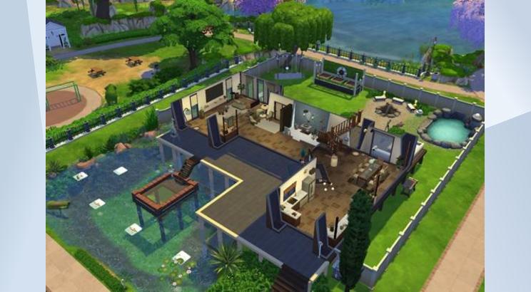 Modern house with Pond image 3